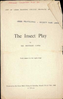 The Insect Play, 25-26 March 1949.