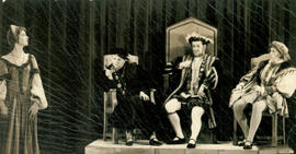 Unnamed play G, four cast members plinth and chairs, [nio date].