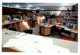 Desks behind Learning Centre counter.