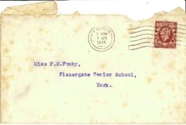 Letter in envelope dated 7 April 1936 from G. H Gray to Miss F. M. Fenby.