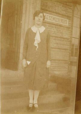 Mary Fenby outside Macaulay.