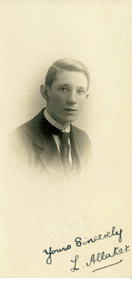 Yours Sincerely L. Allatret. Portrait photograph.