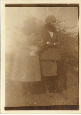 April 1922. Two women, overexposed print.