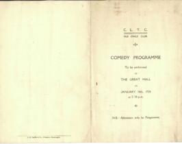 C. L. T. C. Old Owls’ Club, Comedy programme dated 18 January 1924.