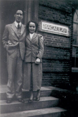 Kathleen Dickenson with future husband 1947