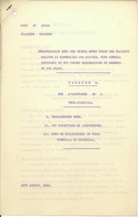 Section C. Appointment of lady Vice-Principal