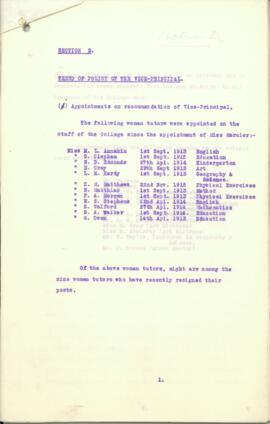 Section D. Trend of policy of Vice-Principal