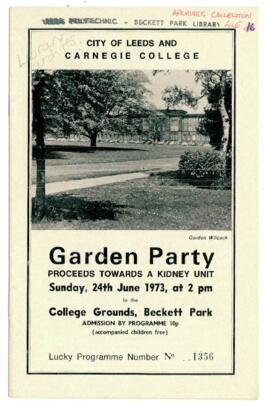 City of Leeds and Carnegie College Garden Party