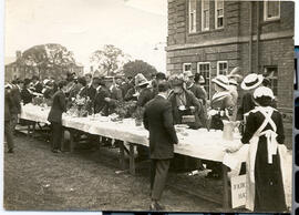 Long table outside Hostel.
