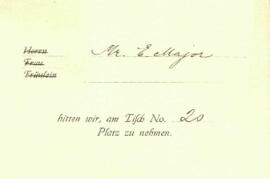 Invitation, Mr E. Major