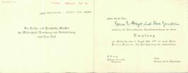 Invitation to reception. 5 August 1936