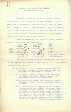 Consumption of Fuel at the College
