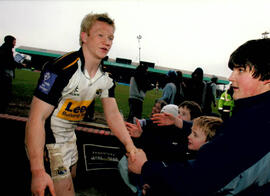 Tom Biggs greeting fans