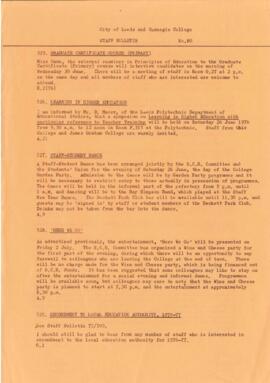 City of Leeds and Carnegie College. Staff Bulletin No. 80.