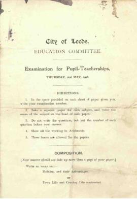 Examination for Pupil-Teacherships