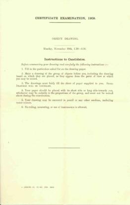 Certificate Examination, 1909. Object Drawing