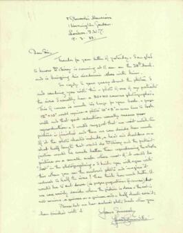 Letter from Howard Somerville, dated 17 March 1933