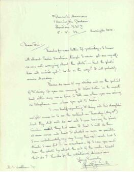Letter from Howard Somerville, dated 5 May 1933