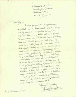 Letter from Howard Somerville, dated 25 February 1933