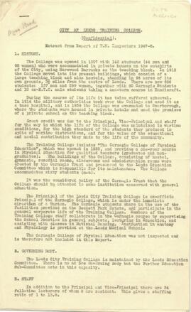 Extract from Report H M Inspectors 1947-48