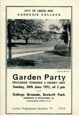 City of Leeds and Carnegie College Garden Party 24 June 1973