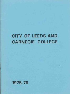 City of Leeds and Carnegie College, Prospectus 1975-76