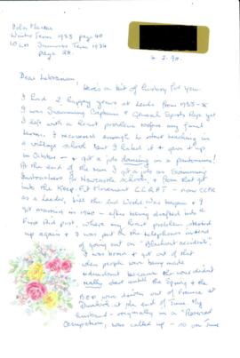 Handwritten account of College life.