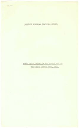 First Annual Report of the Warden for the year ending August 31st 1934.