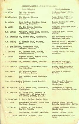 Alphabetical list of Carnegie students Session 1936-37